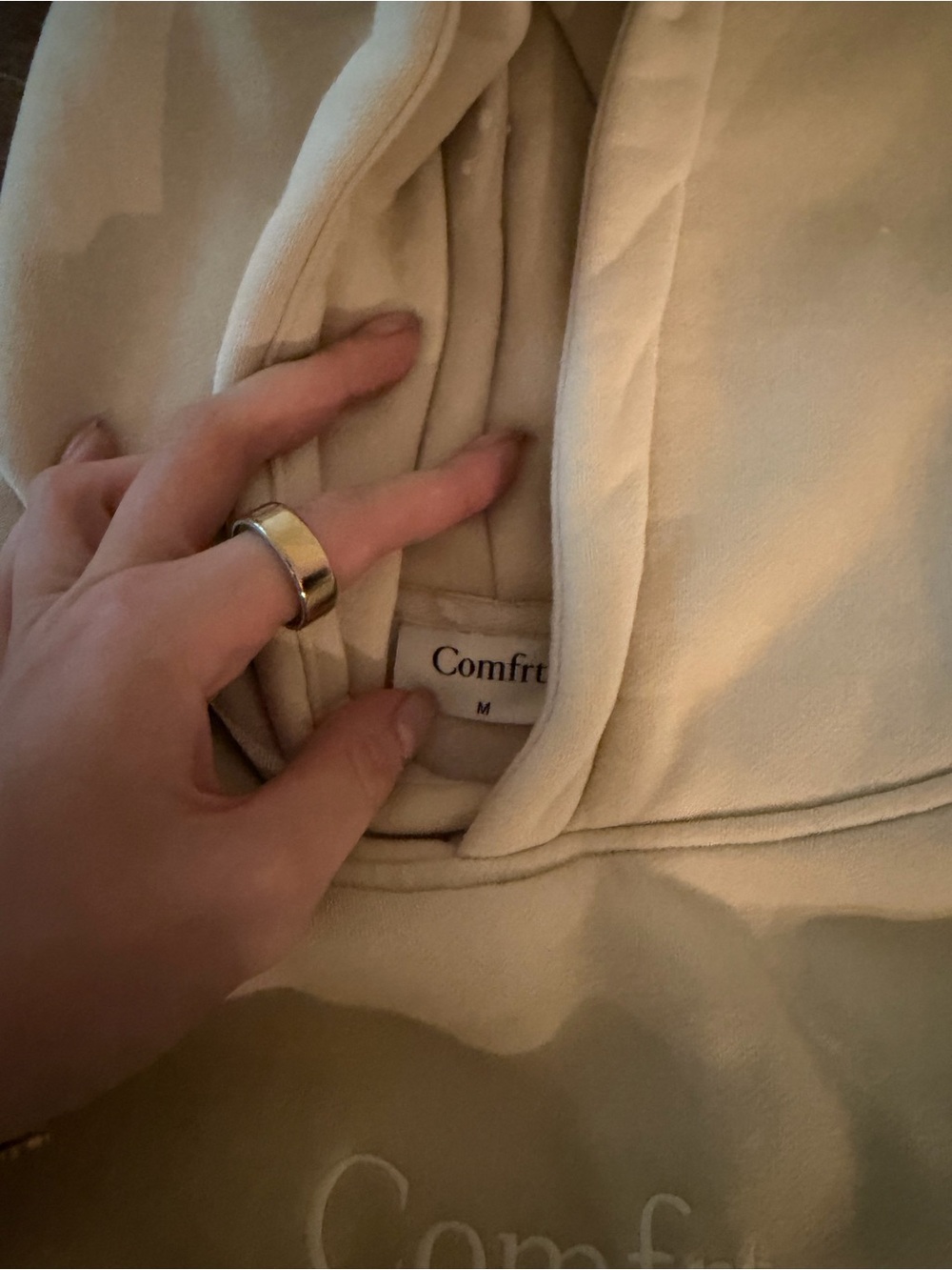 Comfrt Women’s Beige Sweat Set - 'Comfrt' Cozy Bottoms - Picture 3 of 3